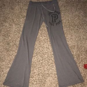 Gray PINK boyfriend sweatpants